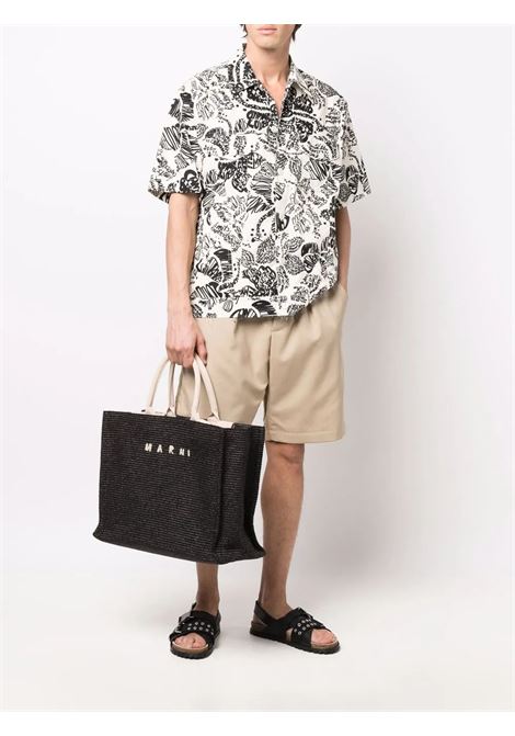 rafia tote bag woman black MARNI | SHMQ0034U1 P3860Z1Q44